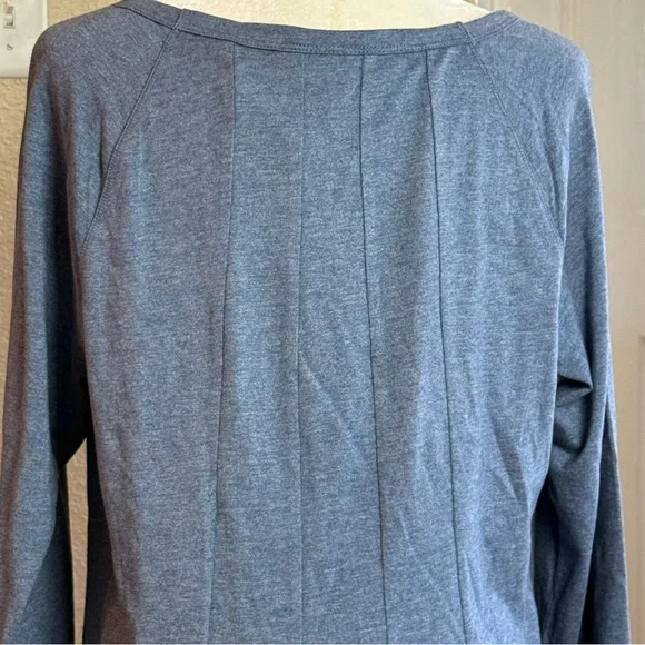 NWT J. Jill Seamed 3/4 Sleeve Cotton/Modal Jersey Knit Dress Heathered Blue Sz L - Picture 5 of 8